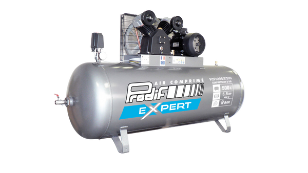 Compresseur 500 Litres 5,5CV Mono étagé Prodif Triphasé 400V — Triphasé / Prodif