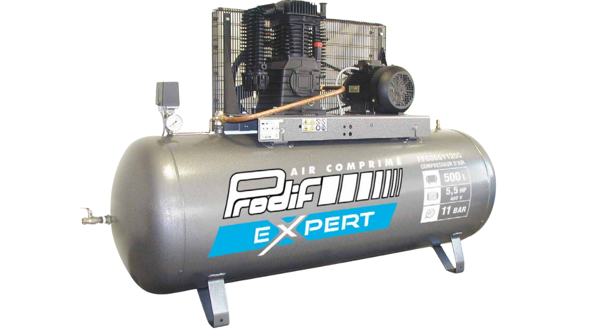 Compresseur 500 Litres 5,5CV BI étagé Prodif Triphasé 400V — Triphasé / Prodif