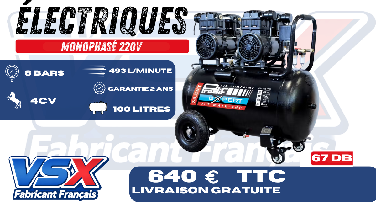 Compressore 100 Litri 4CV PRODIF SILENT