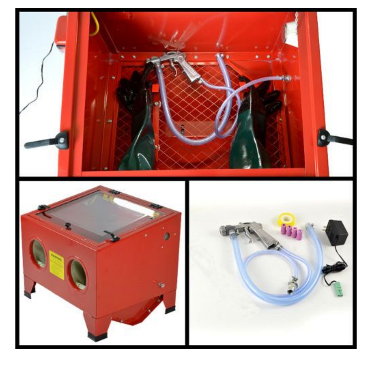 Cabine de sablage - sableuse à manchons microbilleuse 90 litres avec Accessoires