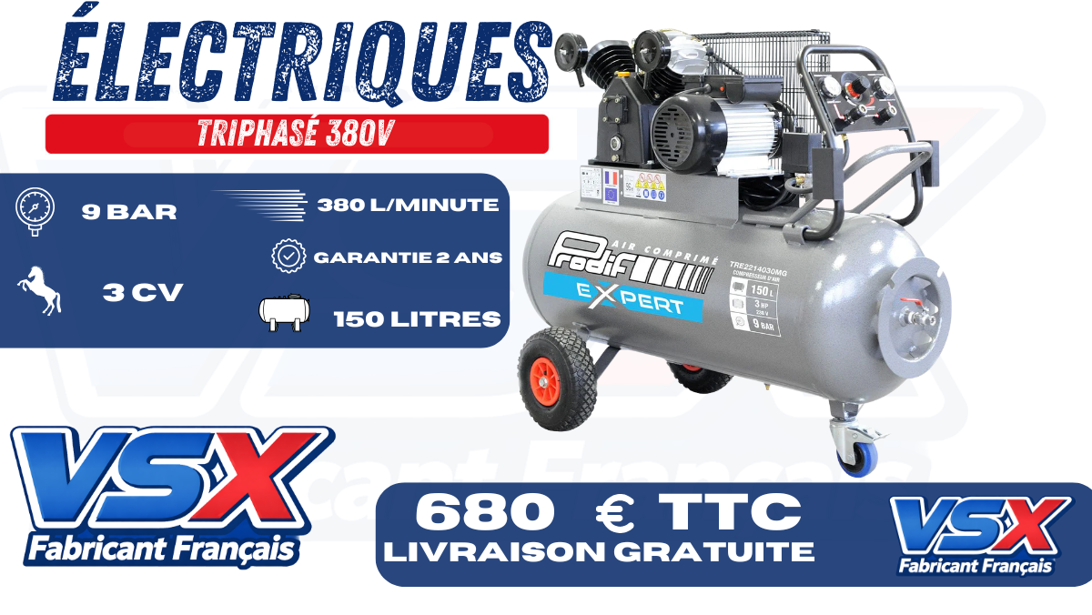 Compresor 150 Litros 3CV PRODIF TRE — Monofásico / Prodif