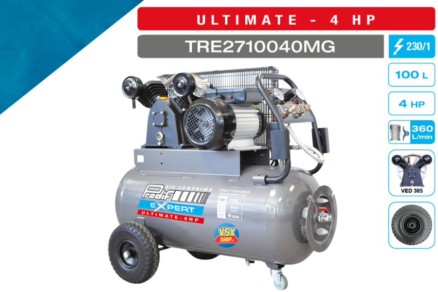 Compresseur 100 Litres 4CV Ultimate PRODIF — Monophasé / Prodif