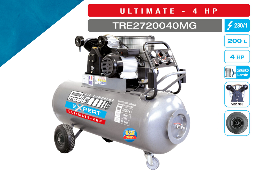 Compresseur 200 Litres 4CV Ultimate PRODIF — Monophasé / Prodif