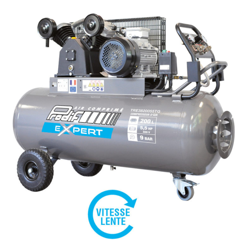 Compresseur 200 Litres 5,5CV Prodif 400V Marche lente — Triphasé / Prodif