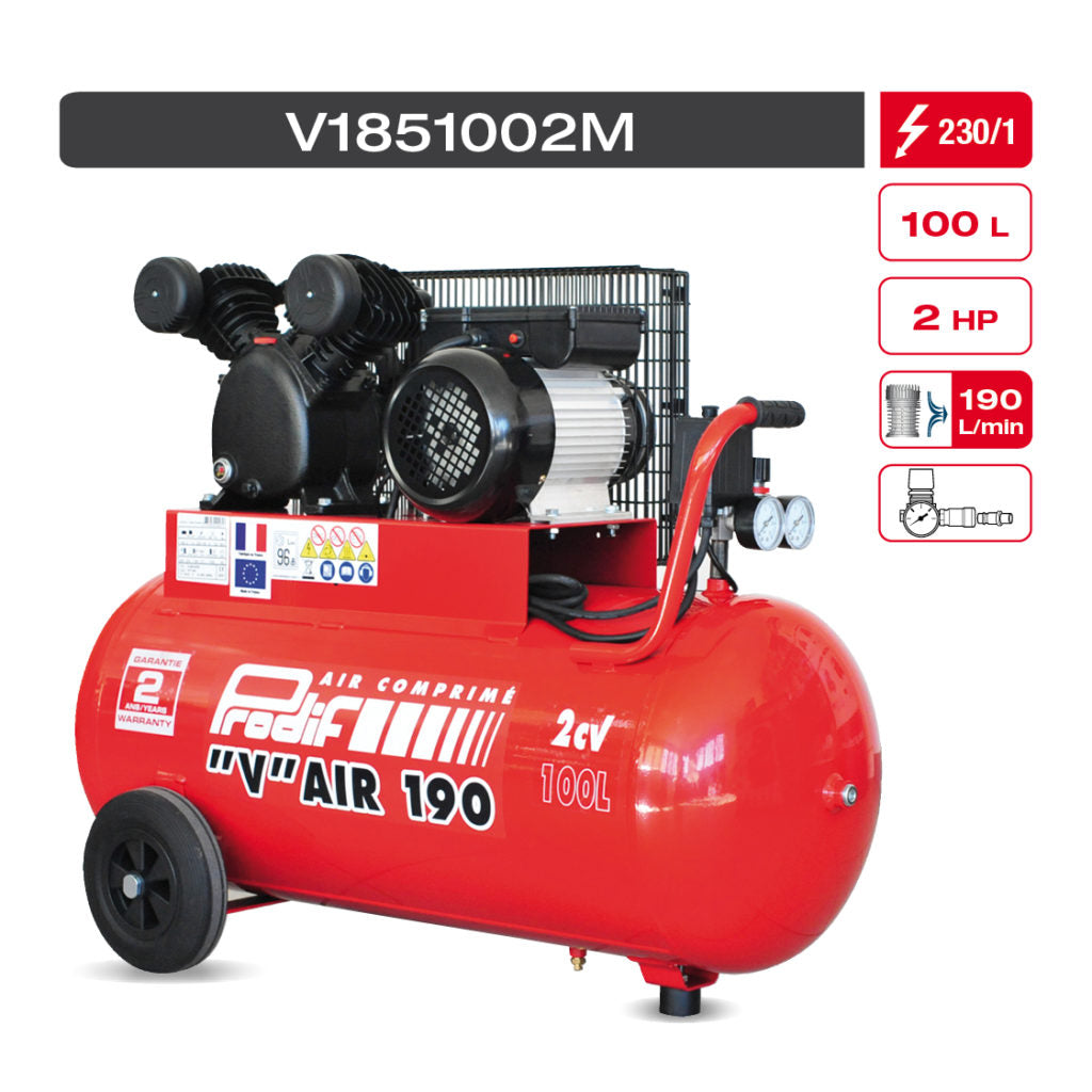 Compresseur 100 Litres 2CV Eco — Monophasé / Prodif