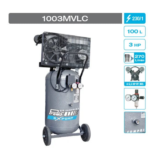 Compresseur 100 Litres 3CV PRODIF Vertical — Monophasé / Prodif