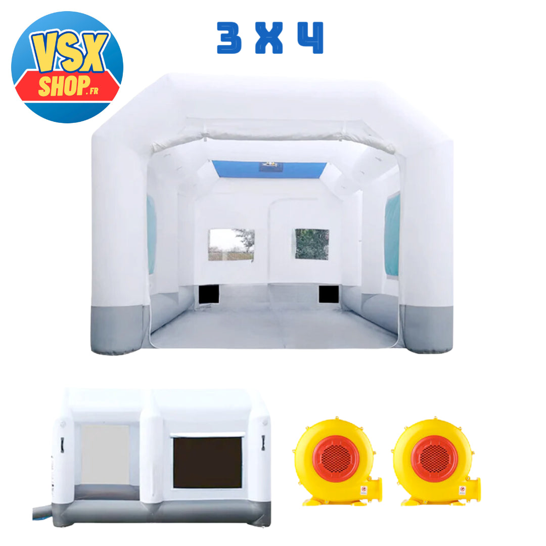 Cabina de pintura Ancho 3 metros x Largo 4 metros x Alto 2,5 metros con soplador de 750W y 450w — Uno