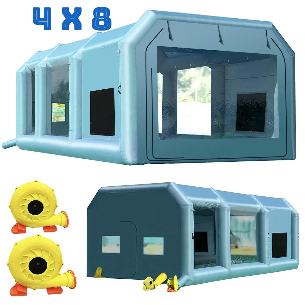Cabina di verniciatura gonfiabile larghezza 4 x lunghezza 8 x altezza 3 metri con 2 ventilatori - Due ventilatori