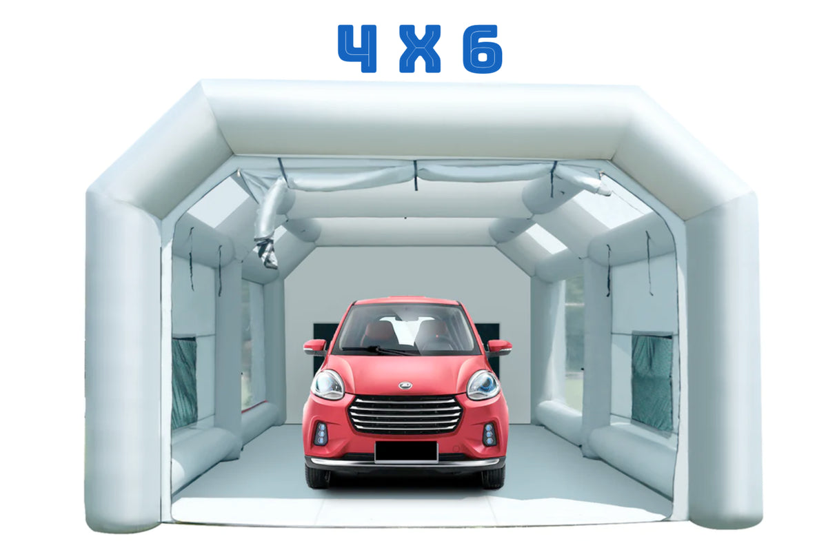 Cabina di verniciatura larghezza 4 metri x lunghezza 6 metri x altezza 2,7 metri con ventilatore da 750 W e 450 W — Uno