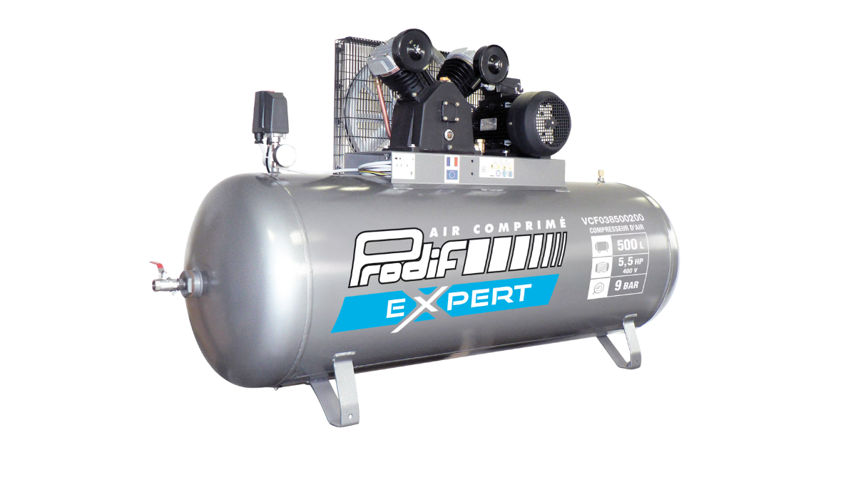 Compresseur 500 Litres 5,5CV  Mono étagé Prodif Triphasé 400V — Triphasé / Prodif
