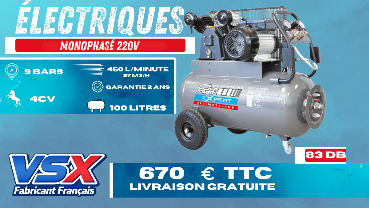 Compressore 100 Litri 4CV Ultimate PRODIF — Monofase / Prodif
