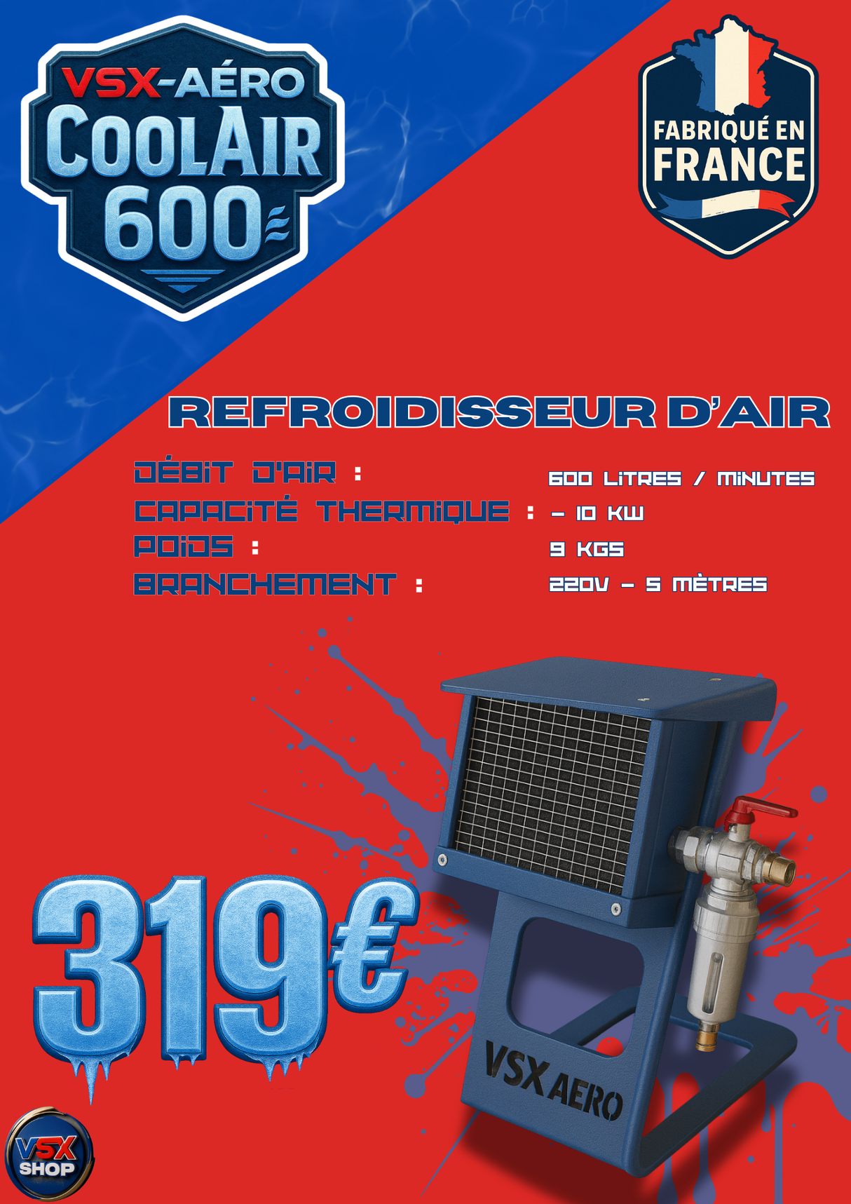 Refroidisseur d'air VSX Aéro Aircool 600
