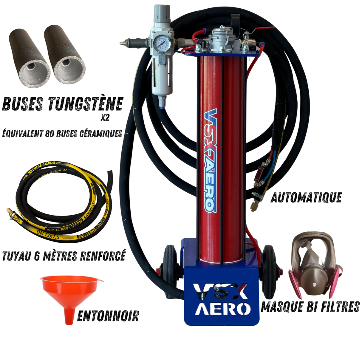Chorro de arena VSX Air-Gum de 40 litros