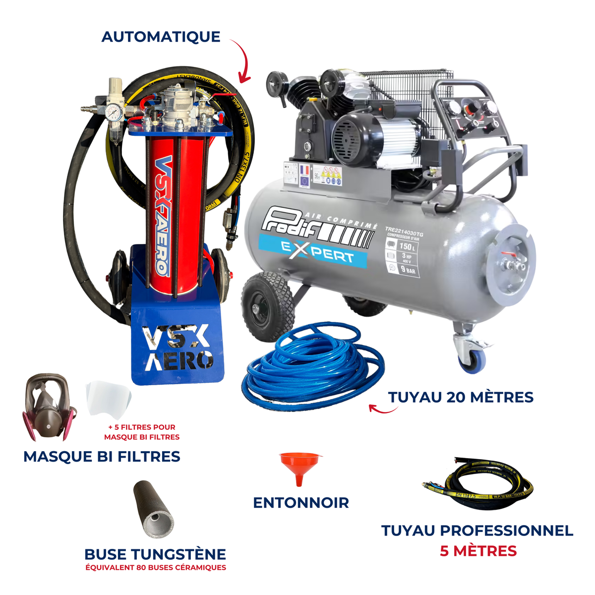 Pack Sableuse aérogommeuse VSX Aéro 8 "LIZY"