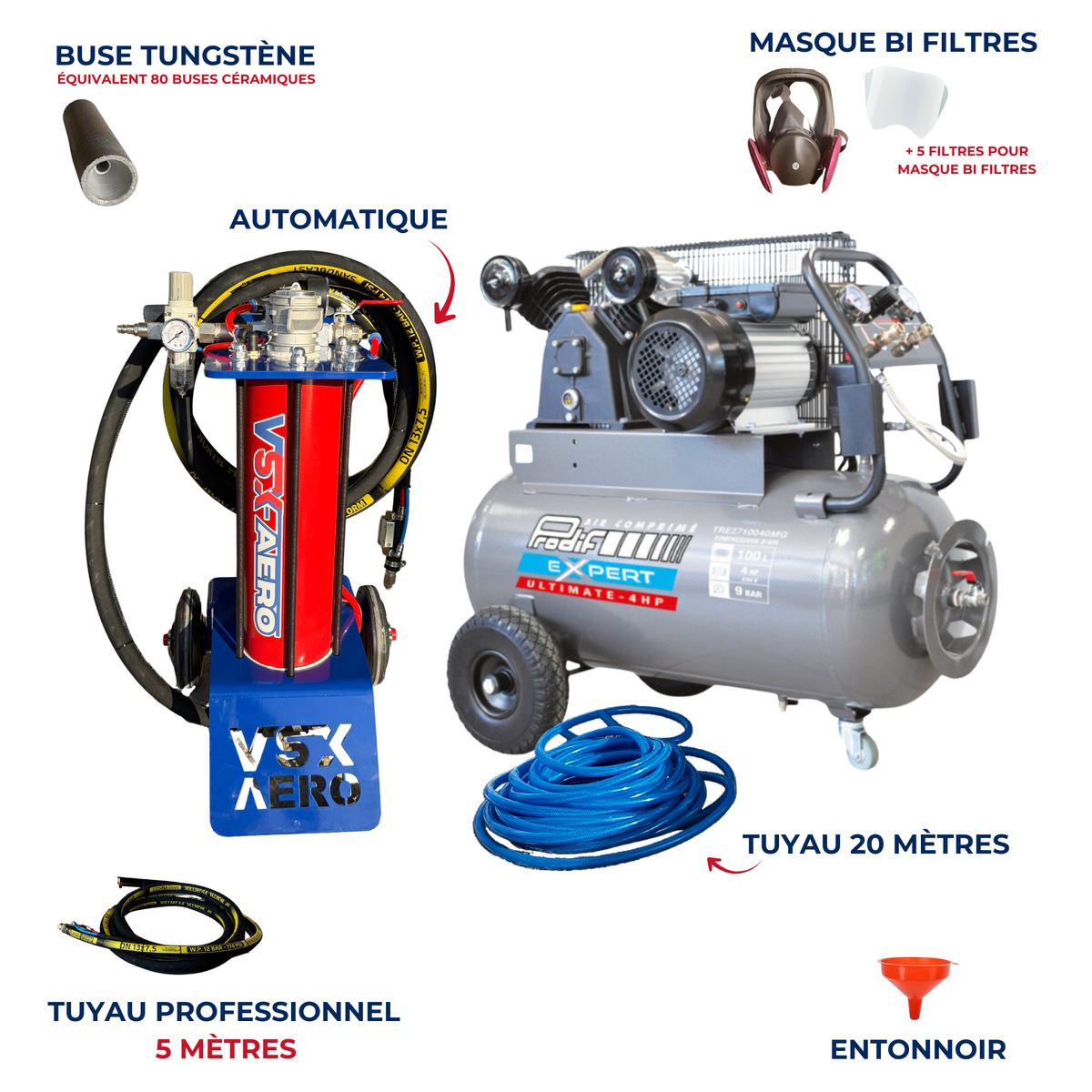 Pack Sableuse aérogommeuse VSX Aéro 8 "LIZY"