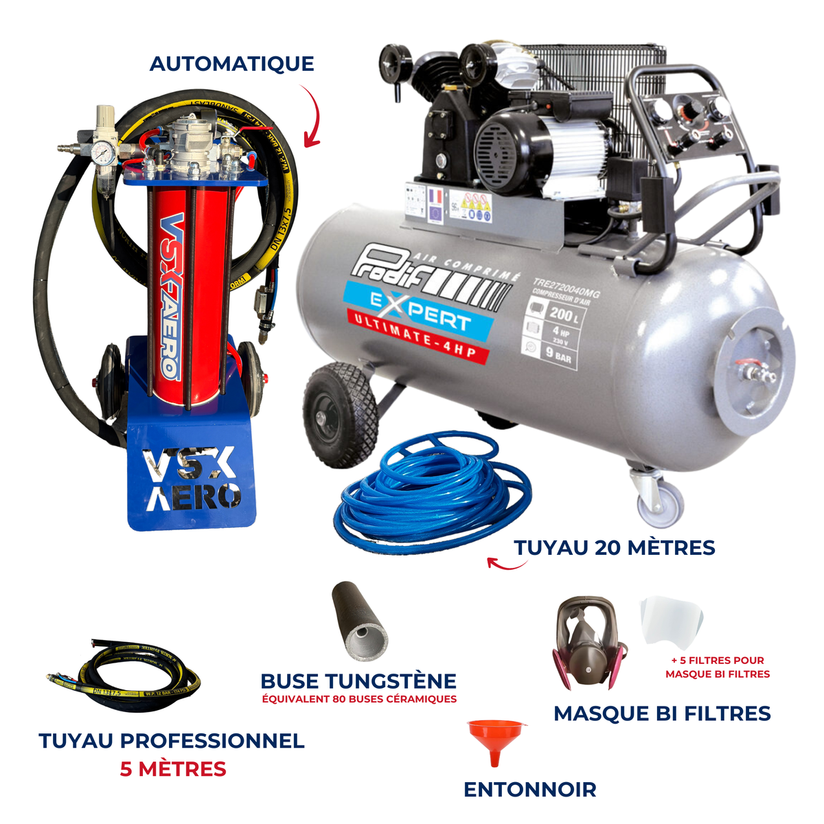 Pack Sableuse aérogommeuse VSX Aéro 8 "LIZY"