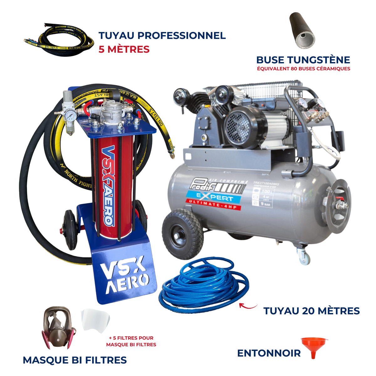 Pack Sableuse aérogommeuse VSX Aéro 8 "LIZY"