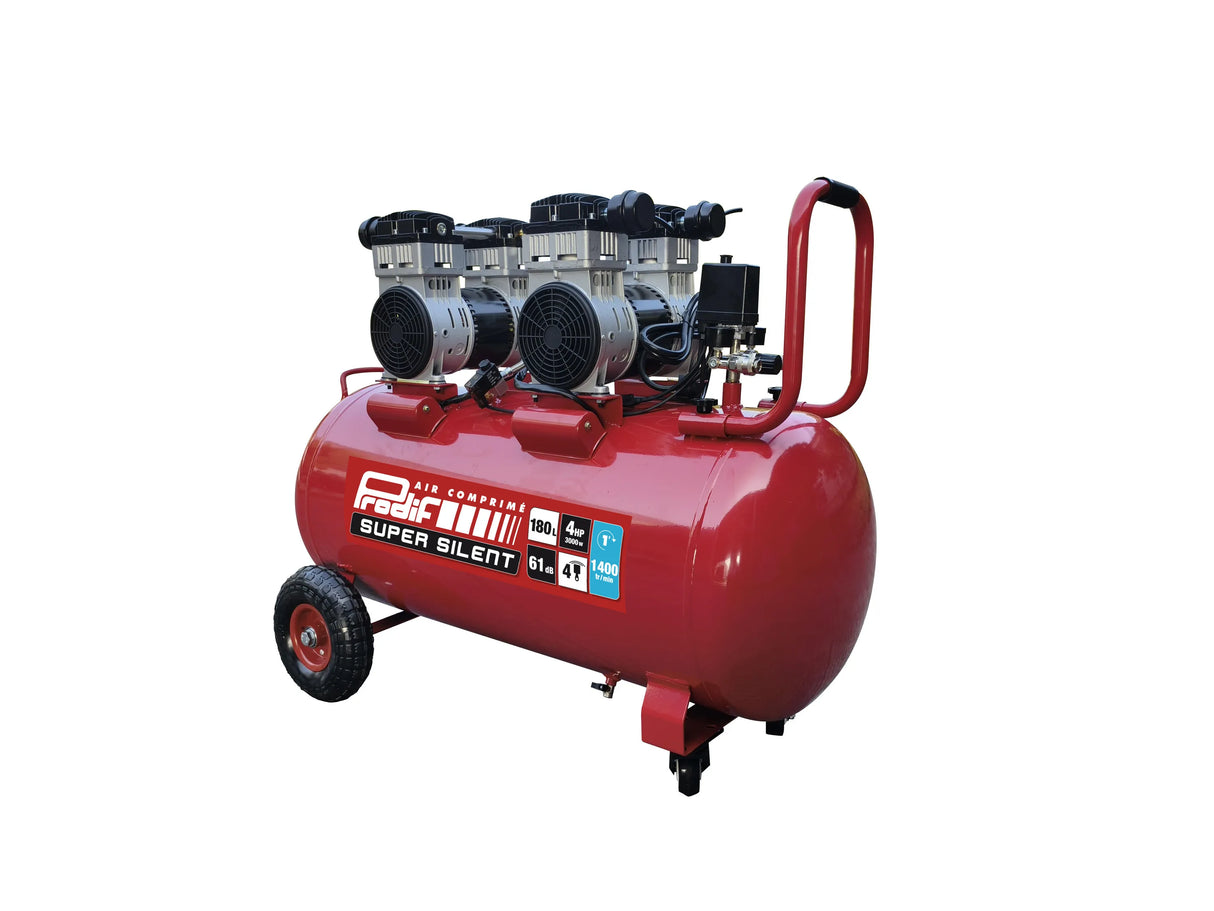 Compresseur silencieux PRODIF 180 litres 4 CV 8 bar - SIL1804